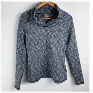 Athleta Women’s Coastal Space Dye Gray Pullover Fleece Lined Mock Neck Sz. Med.